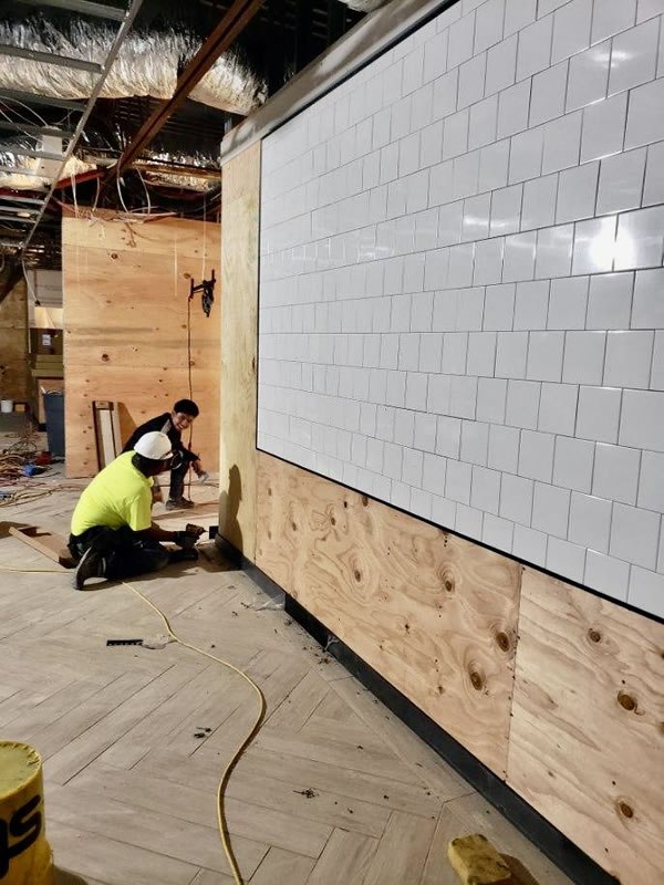 Front counter tile in a McDonald's remodel