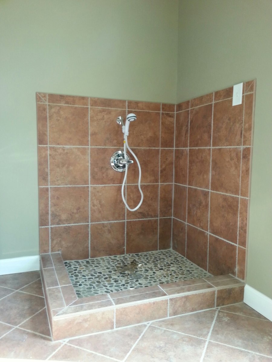 Tiled dog shower